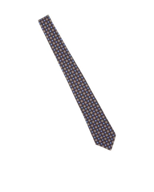 Kiton White Micro Pattern Silk Tie for men