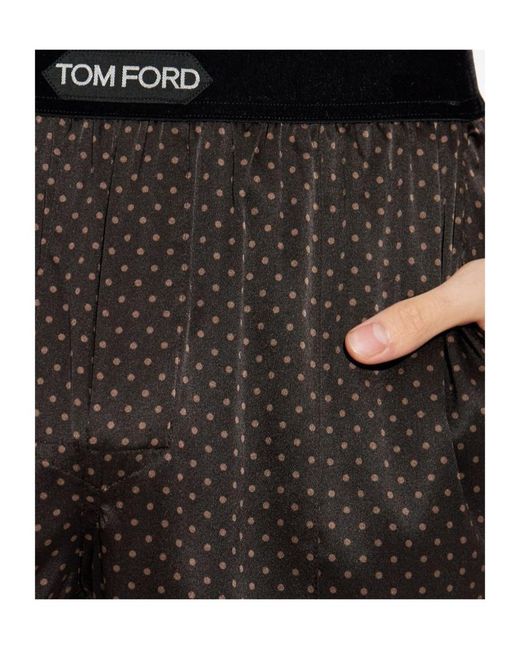 Tom Ford Black Polka-Dot Pattern Pyjama Pants for men