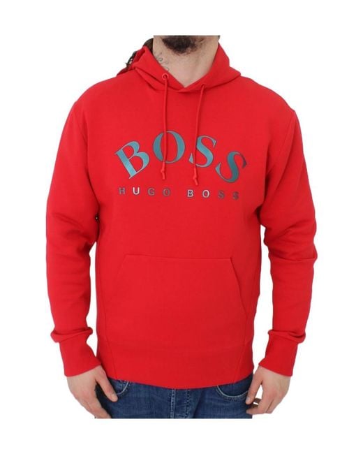 Boss Red Logo Hooded Sweater for men