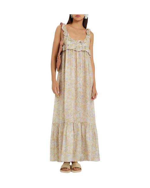 Chloé Natural Floral Silk Dress