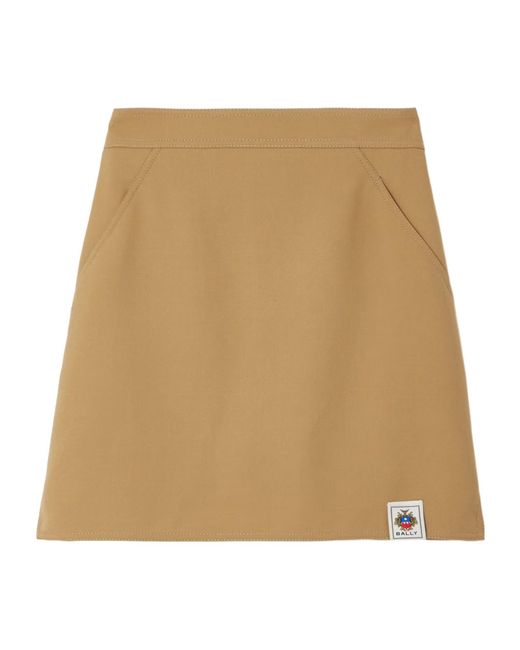 Bally Natural Wool Blend Mini Skirt