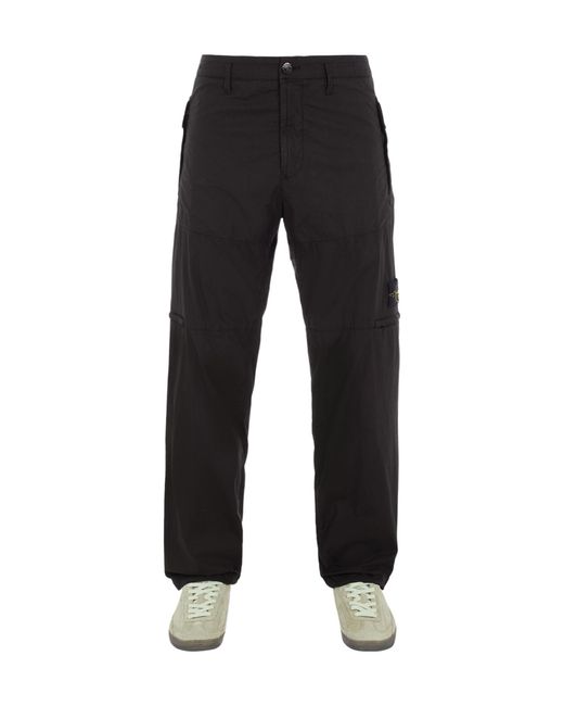 Stone Island Black Straight-Leg Cotton Trousers for men