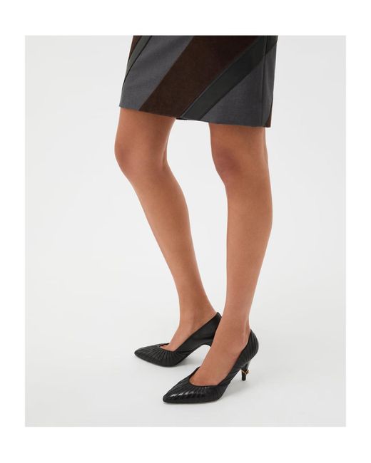 Versace Black Gianni Pleated Heeled Pumps