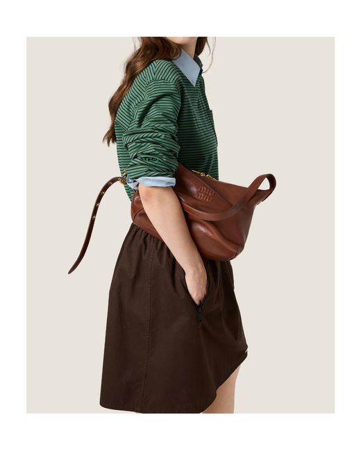 Miu Miu Brown Spirit Nappa Leather Bag