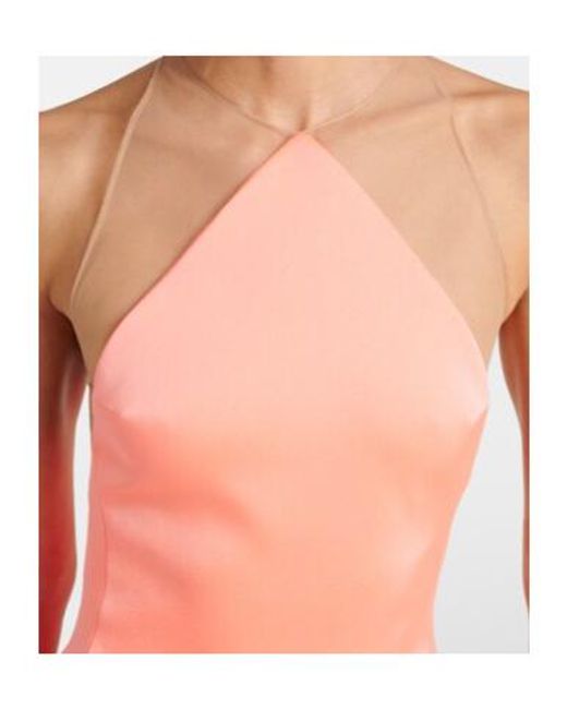 David Koma Pink Sheer Gown