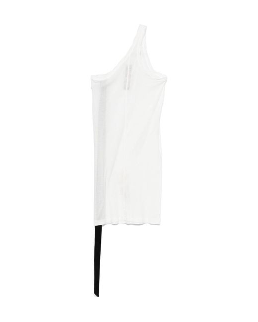 Rick Owens White One-Shoulder Tank Top