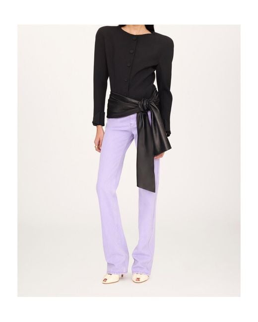 Chloé Purple Chloé Logo Patch Straight-Leg Jeans