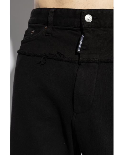 DSquared² Black Straight Leg Sweatpants for men