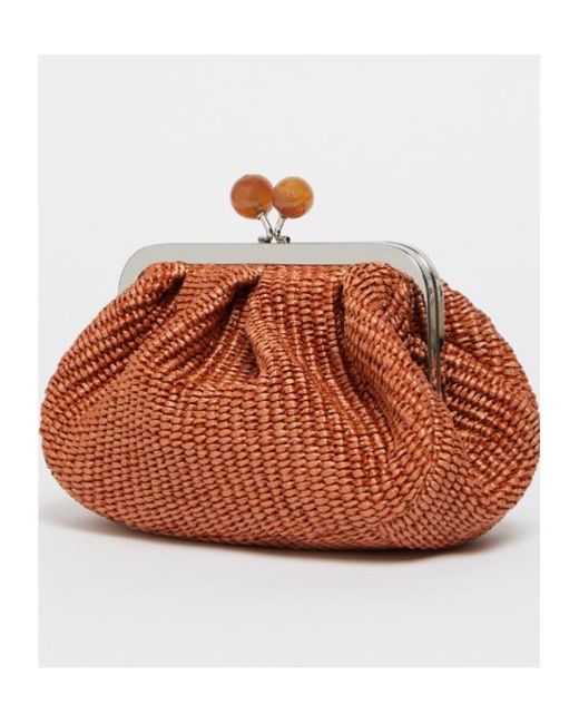 Weekend by Maxmara Brown Small Raffia-Effect Pasticcino Bag