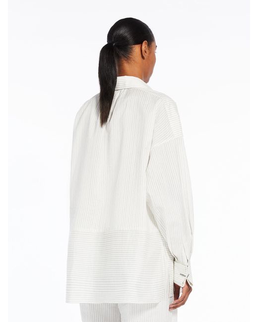 Max Mara White Striped Long-Sleeved Shirt