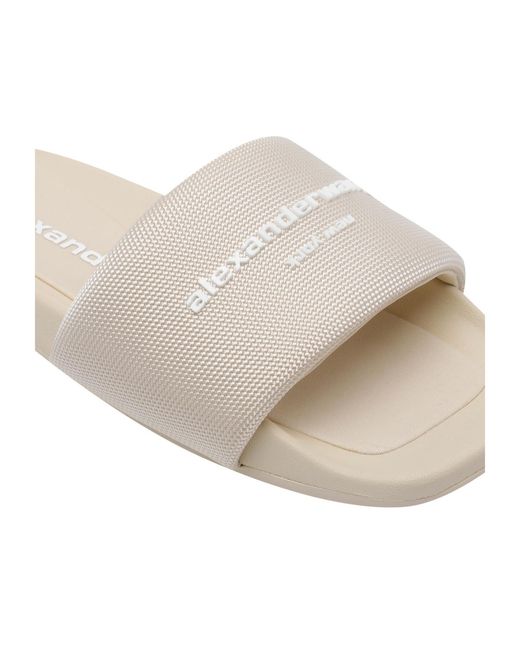 Alexander Wang White Aw Pool Slides