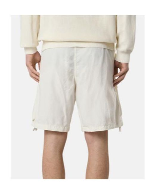 Stone Island White Logo-Patch Cargo Shorts for men