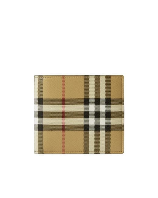 Burberry Natural Check Pattern Bi-Fold Wallet for men