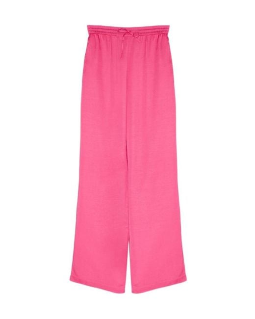 Yves Salomon Pink Drawstring Wide-Leg Pants