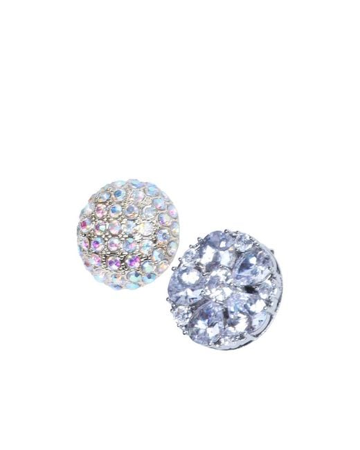 MM6 by Maison Margiela White Embellished Round Earrings