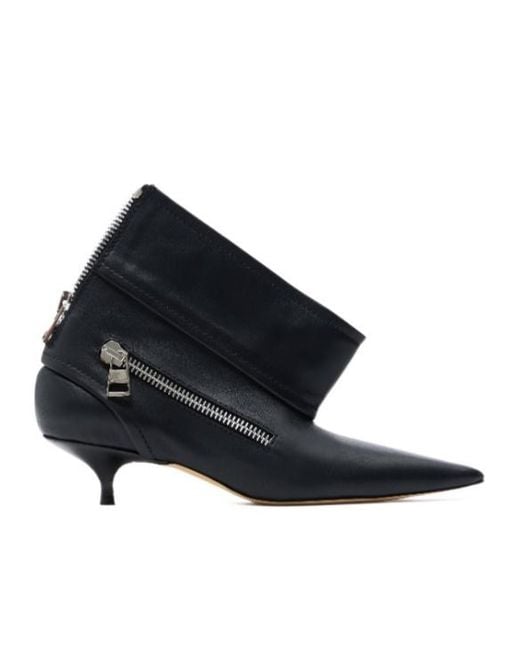 J.W. Anderson Blue Pointed Ankle Boots