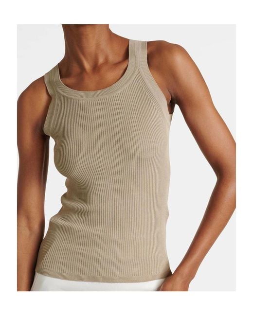 Max Mara Green Fine-Ribbed Tank Top