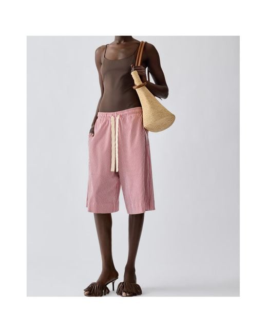 Jacquemus Brown Ruffled Swimsuit