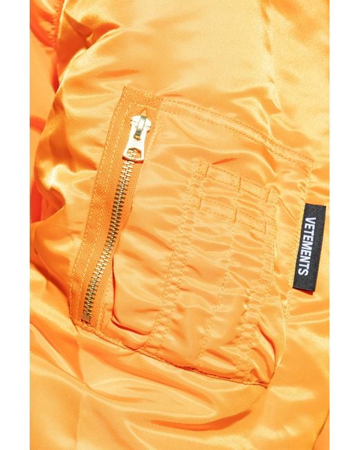 Vetements Natural Logo-Zip Bomber Jacket for men