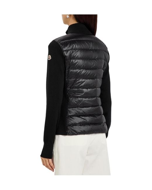 Moncler Black Padded Wool And Nylon Jacket