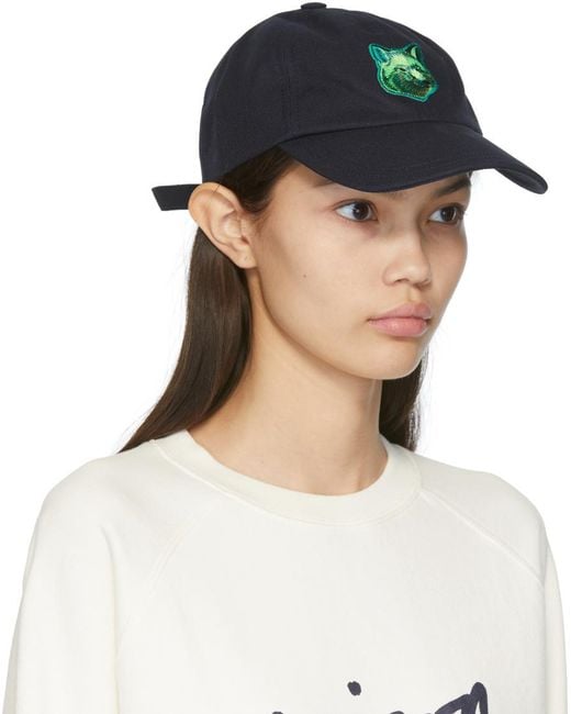 Maison Kitsuné White Embroidered Baseball Hat