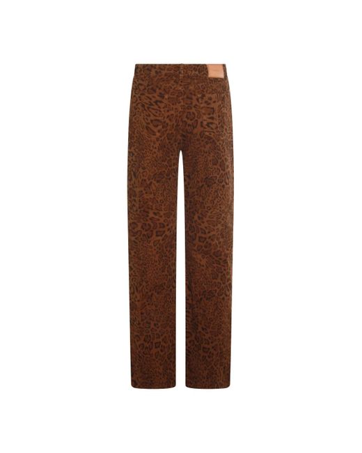 Twinset Brown Animal Print Trousers