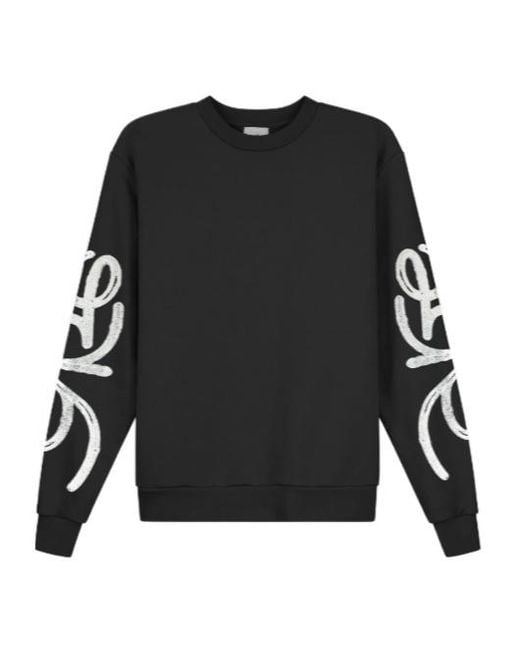 Arte' Black Graphic-Print Sweatshirt for men
