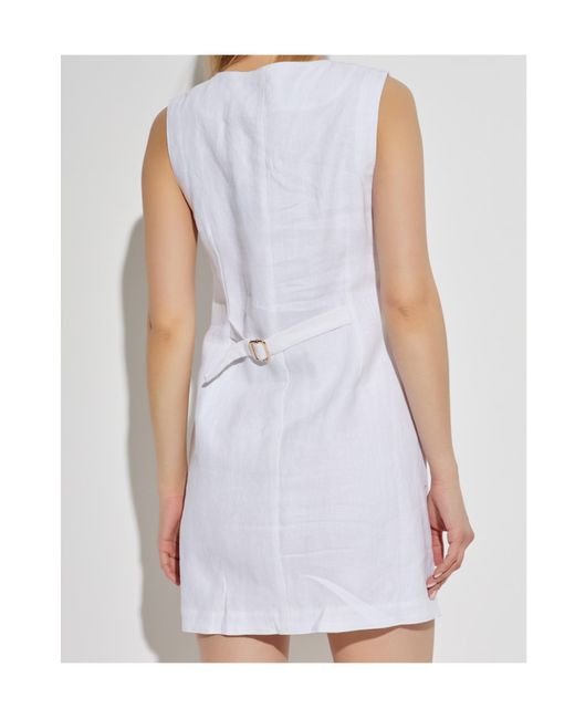 Posse White Linen Mini Dress