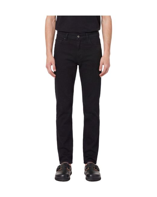 Canali Black Straight-Leg Jeans for men