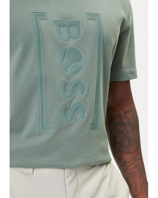 Boss Blue Crew Neck Short-Sleeved T-Shirt for men