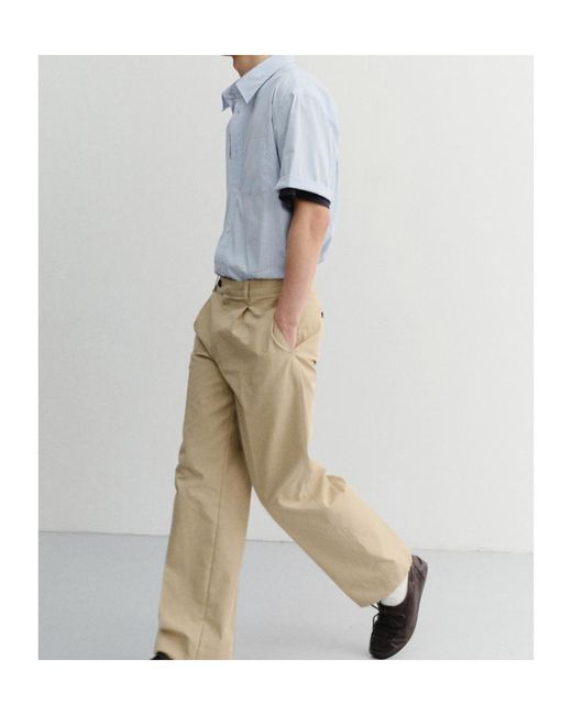 DUNST Blue Oversized Striped Short Sleeve Shirt for men