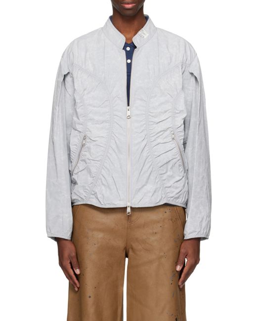 Adererror Gray Pleated Pilot Jacket for men