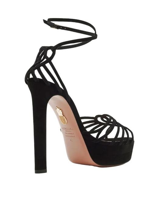 Aquazzura Black Sweetheart Platform Sandals