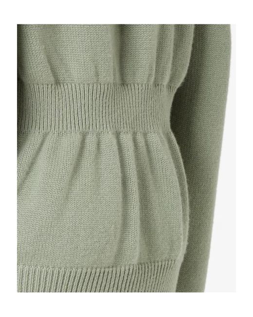 Fendi Green V-Neck Elastic Waistband Knitted Jumper