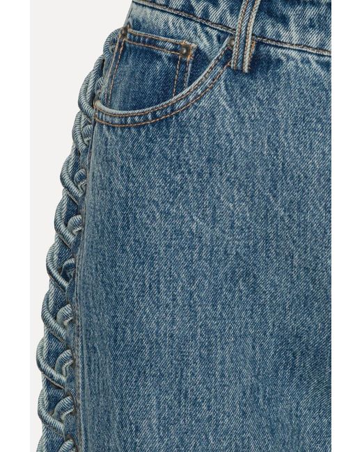 ROTATE BIRGER CHRISTENSEN Blue Laced Straight-Leg Jeans