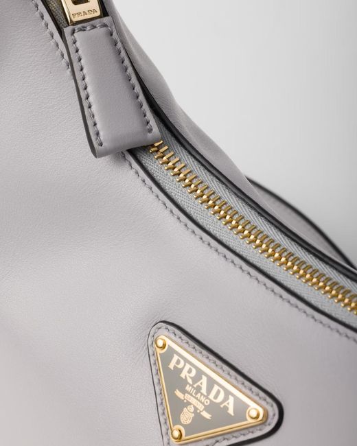 Prada Gray Arqué Zipped Shoulder Bag