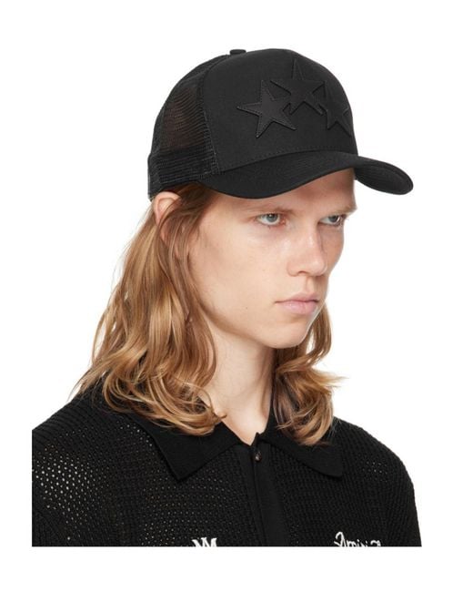 Amiri Black Logo Affixed Baseball Cap for men