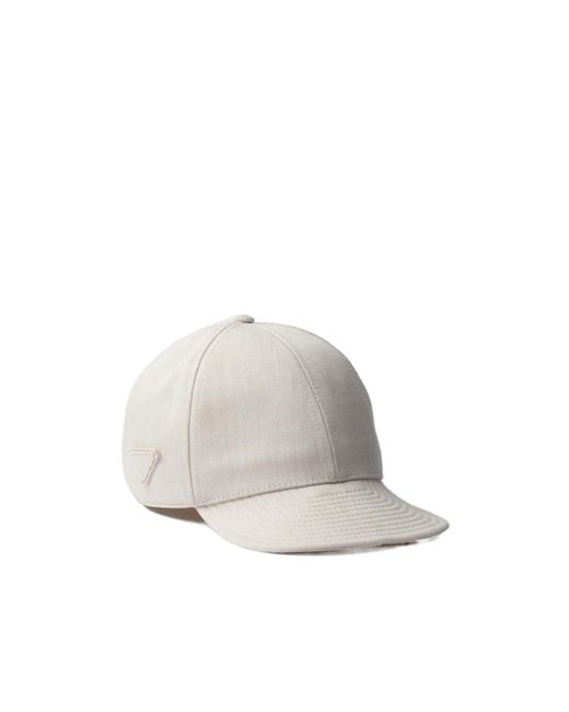 Prada White Denim Baseball Cap for men