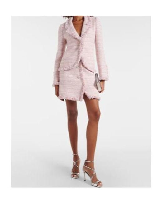 Giambattista Valli Pink High-Rise Tweed Miniskirt