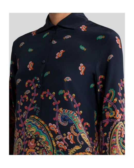 Etro Black Floral Paisley Printed Shirt