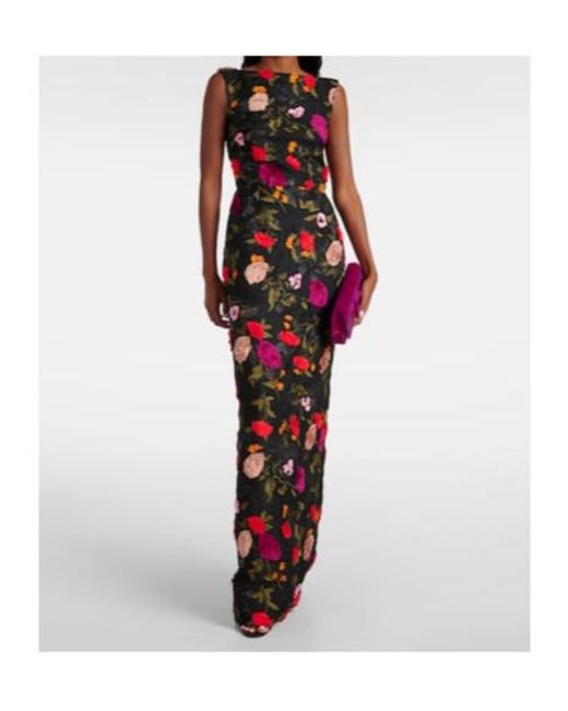 Erdem Embroidered Jacquard Gown