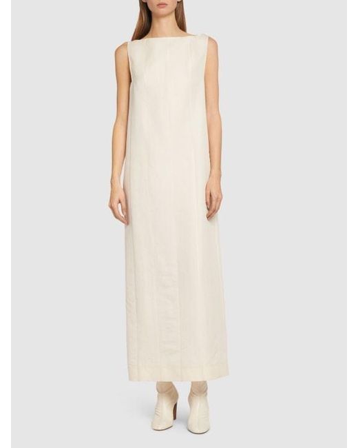 Khaite White Sleeveless Poplin Dress