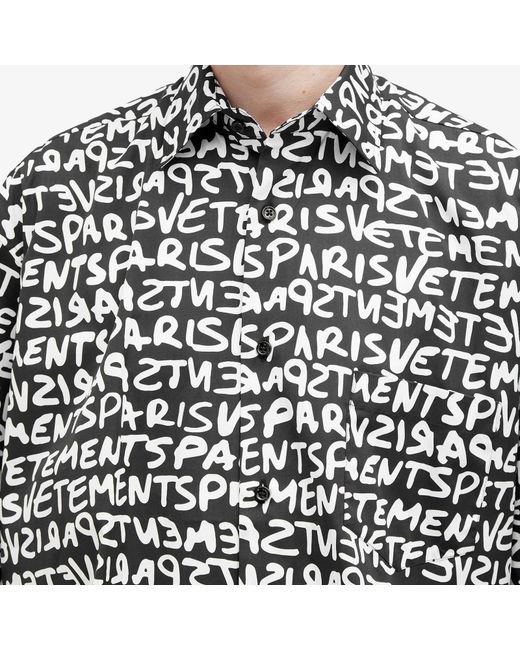 Vetements Black A Short Sleeved Shirt for men