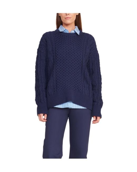 Staud Blue Twisted Knitted Sweater