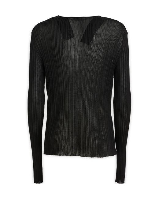 Tom Ford Black Crewneck Ribbed-Knit Top