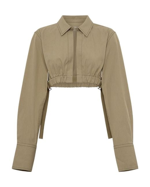 Dion Lee Green Cropped Elasticated Shirt
