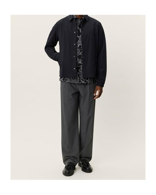 Les Deux Black Snap-Front Coach Jacket for men