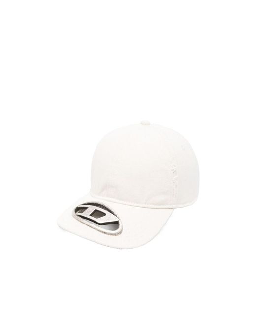 DIESEL White C-Beast-A1 Distressed Baseball Cap for men