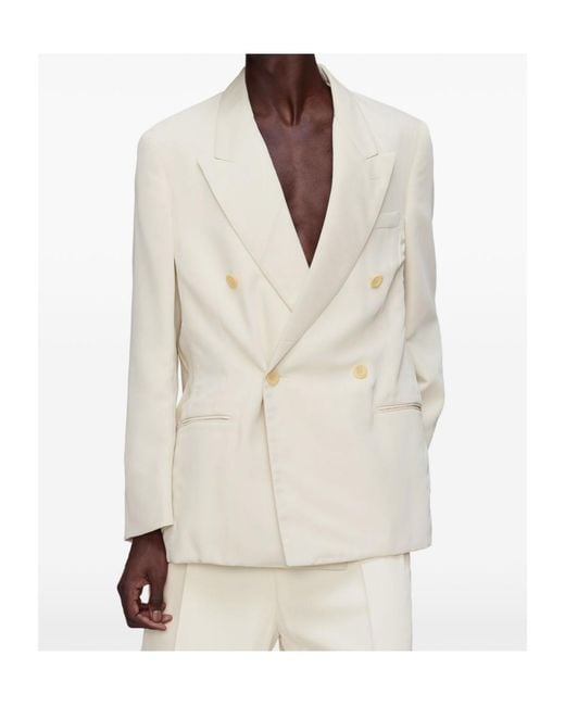 Maison Margiela White Double-Breasted Blazer for men