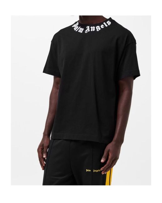 Palm Angels Black Logo Short-Sleeved T-Shirt for men